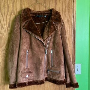 Nina Leonard faux suede, faux fur jacket, size medium.